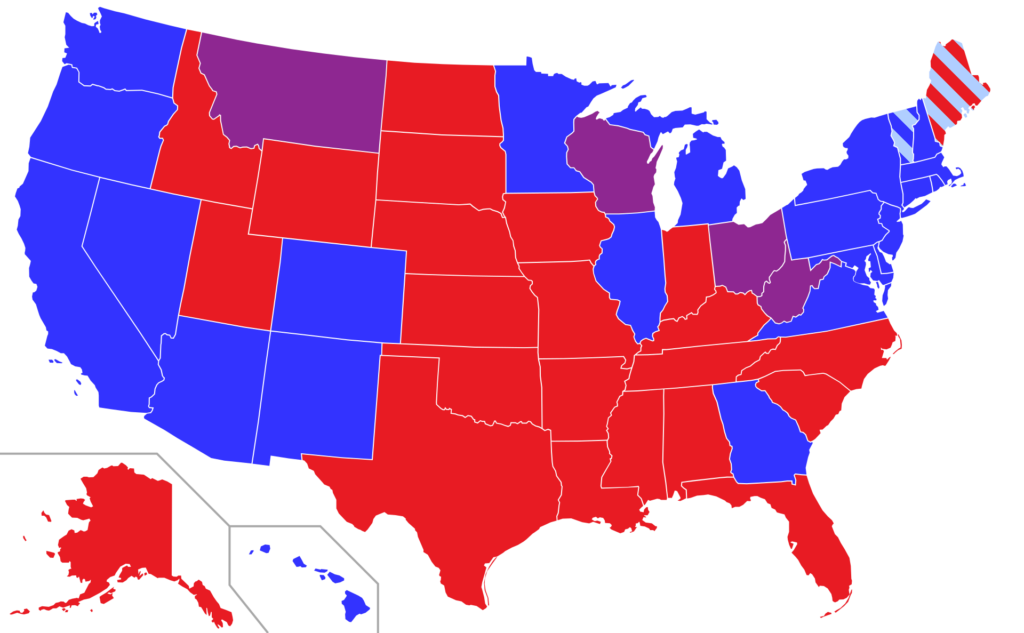 Composition of the United States Senate at the beginning of the 118th Congress. Source: Wikimedia Commons