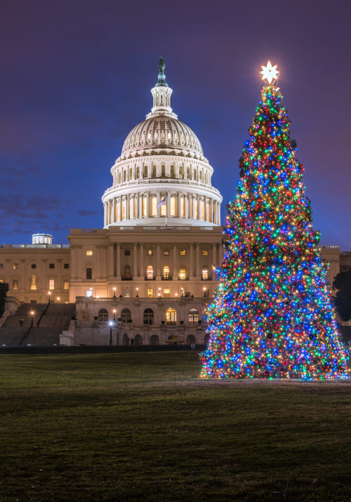 U.S. Capitol during the holiday season.