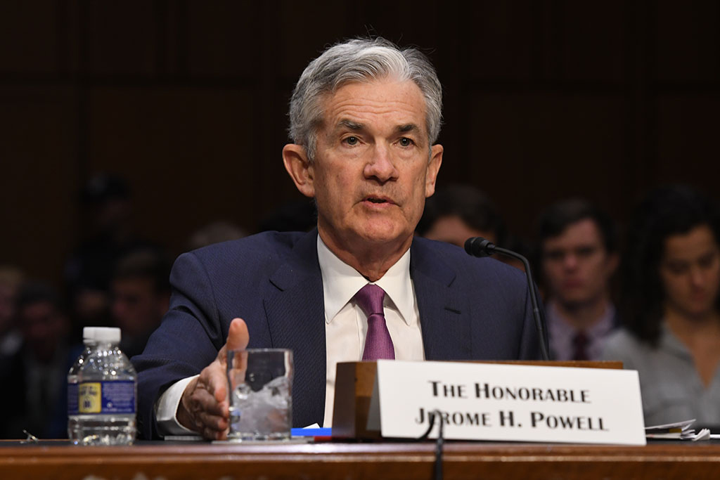 Chair Powell presents the Monetary Policy Report to the Senate Committee on Banking, Housing, and Urban Affairs in 2018.