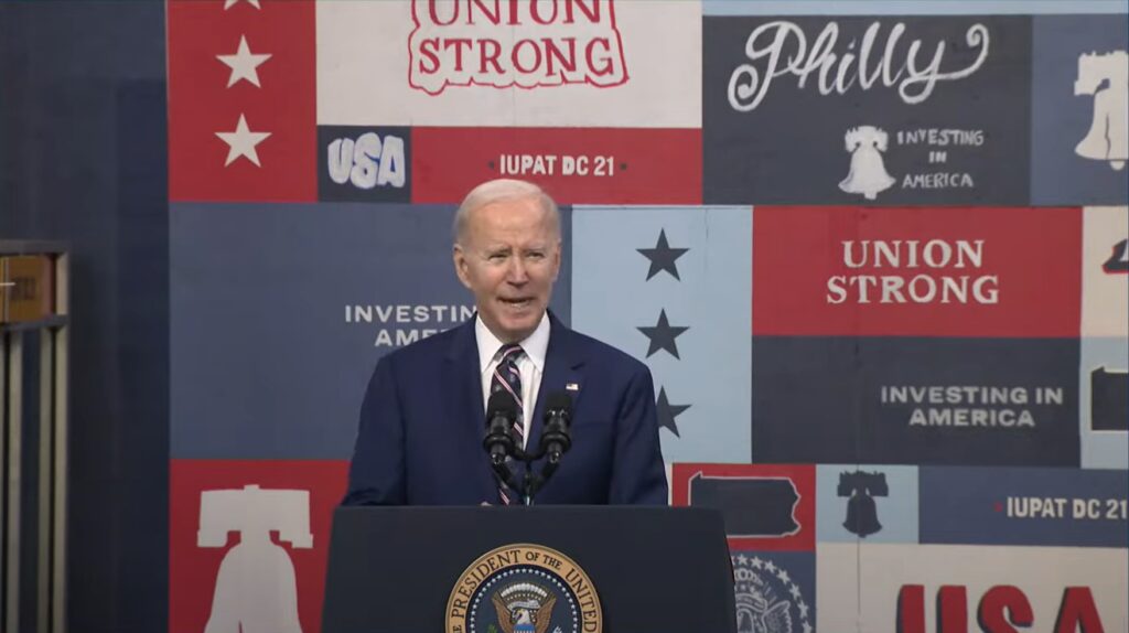 President Joe Biden delivers remarks about his FY2024 budget proposal in Philadelphia, PA on March 9, 2023.