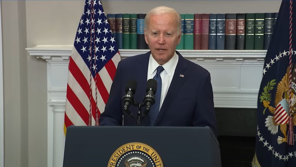 President Joe Biden addresses the nation from the White House in Washington, D.C. on the debt ceiling agreement on May 28, 2023. Source: White House