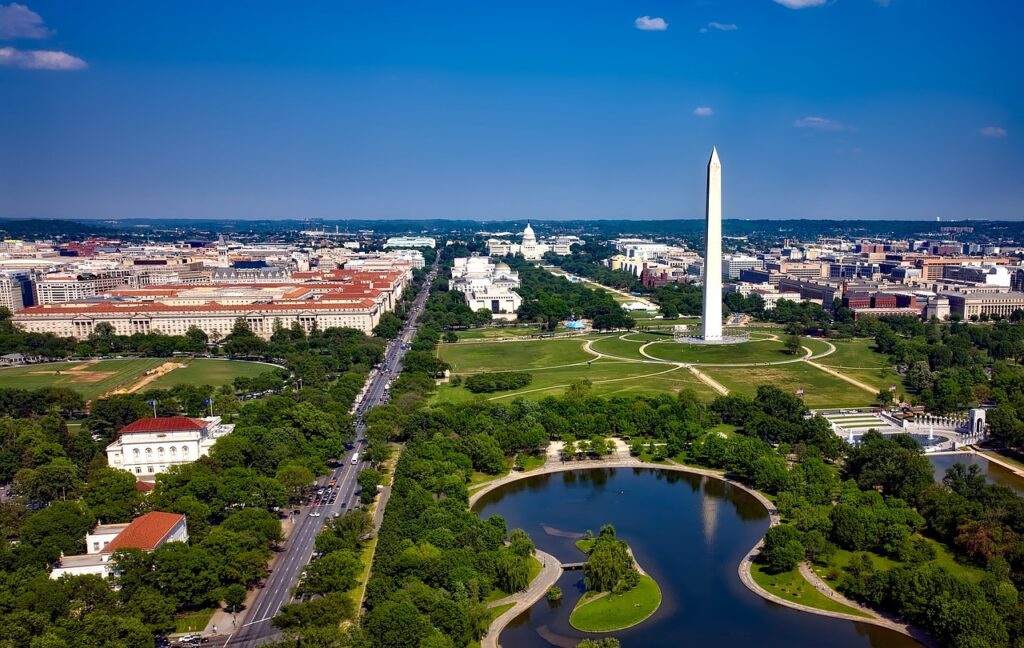 Aerial image of the National Mall in Washington. Source: Pixabay